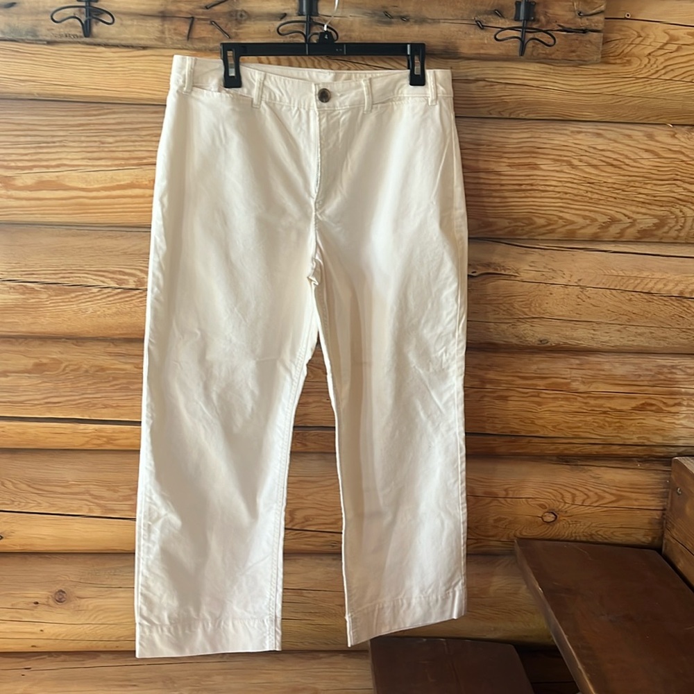 EUC Old Navy Semi Wide Leg Cropped Ankle Ankle Pants Off White Women’s Size 14
